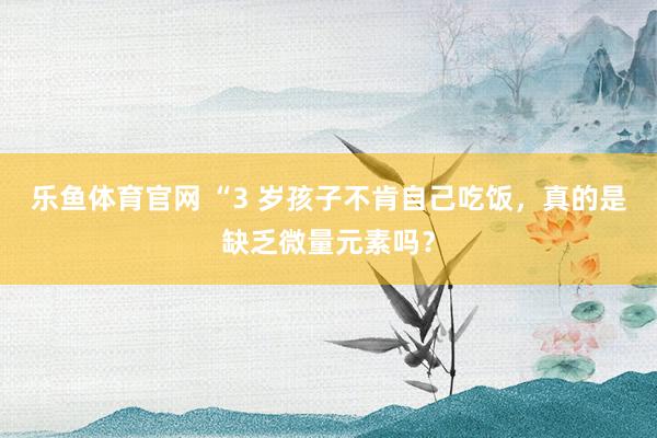 乐鱼体育官网 “3 岁孩子不肯自己吃饭，真的是缺乏微量元素吗？