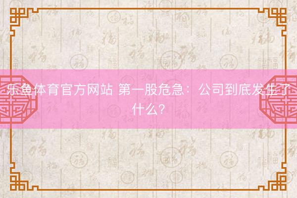 乐鱼体育官方网站 第一股危急：公司到底发生了什么？