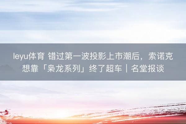 leyu体育 错过第一波投影上市潮后，索诺克想靠「枭龙系列」终了超车｜名堂报谈
